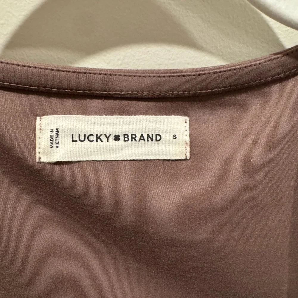 Lucky Brand Women's Short Sleeve Top - Chocolate Brown - Picture 2 of 5